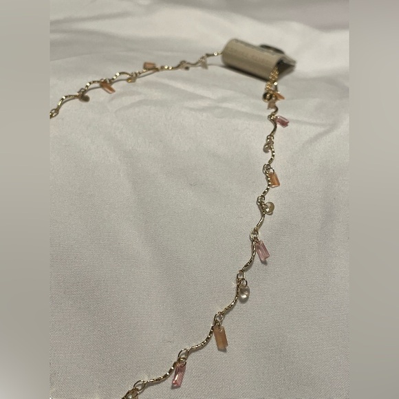 Anthropologie Gold-Tone Necklace with Pink & Peach Beads - Picture 4 of 5